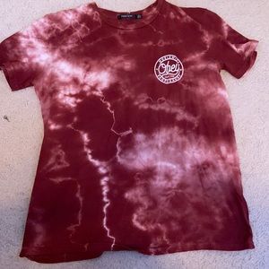 Obey Red tie dye tshirt